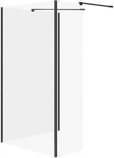 Cersanit Partea Fixă Duș 100x200cm Negru