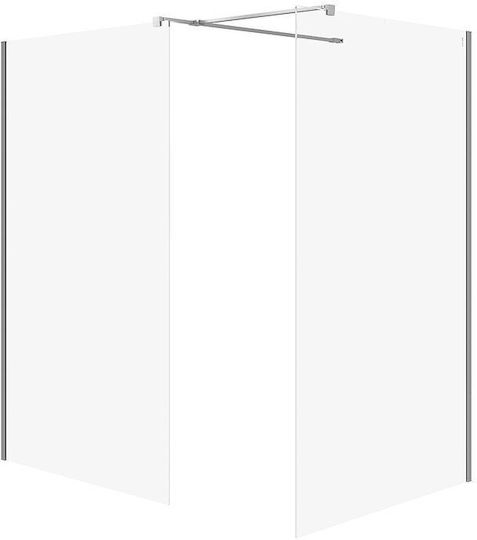Cersanit Καμπίνα Ντουζιέρας με Συρόμενη Πόρτα 120x90x200cm Clear Glass Chrome