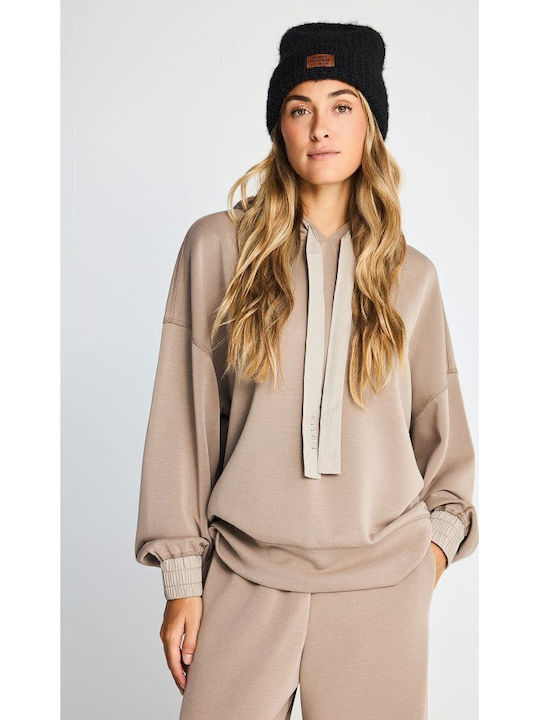 Women's Hooded Sweatshirt Brown-fog