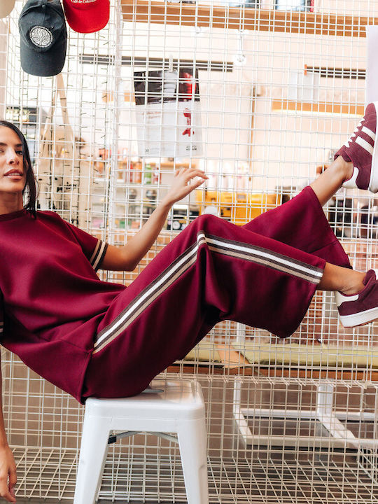 Burgundy Sweatpants Set