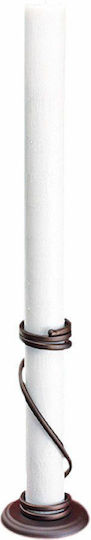 Solid Embossed Candle 12x140cm Ecru Without Base