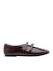 Pantofi balerini pentru femei Burgundy