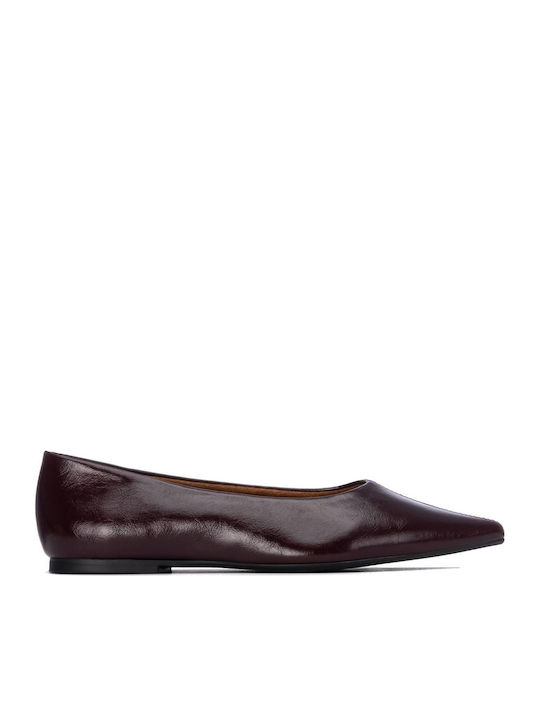Xti Damen Ballerinas Spitz zulaufend Burgundisch
