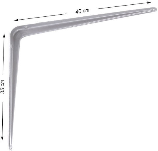 JetWorld Heavy-Duty Corner Shelf Made of Metallic in Silver Colour 350x400mm
