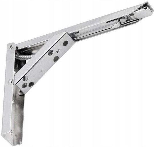 Malys Group Foldable Corner Shelf Bracket Made of Metal in Silver Colour 200x135mm