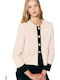 Forel Kurzes Damen-Krepp Blazer in Beige
