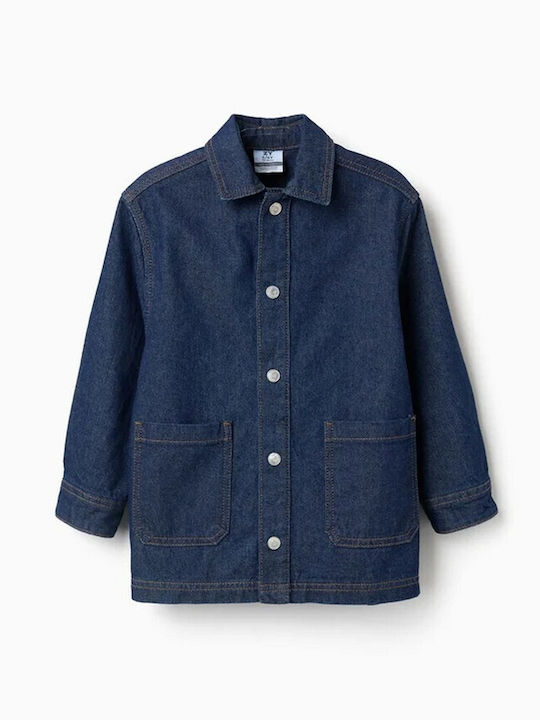 Kinderhemd Langärmelig Denim Dunkelblau