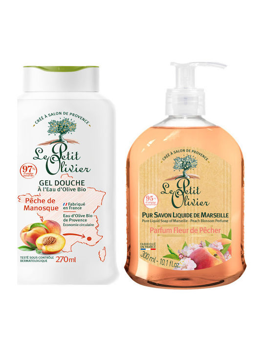 Le Petit Olivier Set Îngrijire Igienă Piersică Gel De Duș 270ml + Săpun Lichid Pentru Mâini 300ml Le Petit Olivier Set Îngrijire Igienă Piersică Gel De Duș 270ml + Săpun Lichid Pentru Mâini 300ml