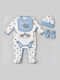 Serafino Set Onesie With Accessories Light Blue 5 Pieces