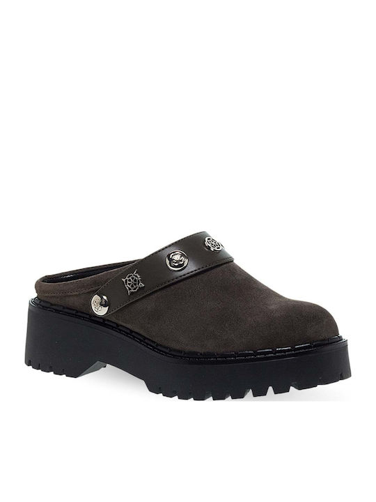 Guess Mules cu Toc în Culoare Maro