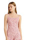 Pink Women's T-Shirt with Spaghetti Strap