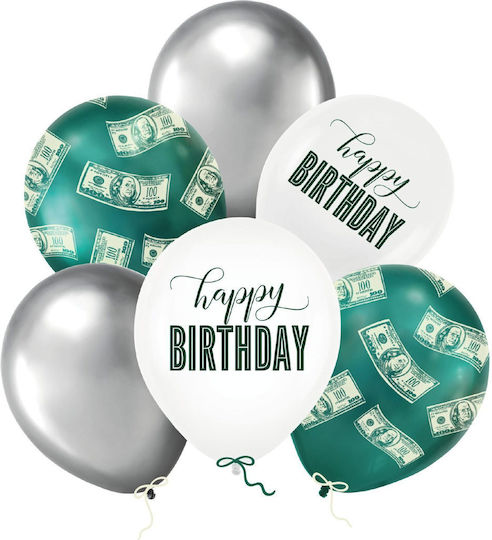 Latex Luftballons 30 cm Happy Birthday Dollar Verpackung 6 Stück