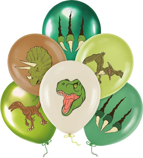 Latex Luftballons 30 cm Dinosaurier Verpackung 6 Stück