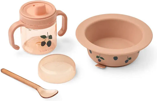 Liewood Silicone Feeding Set with Anti-Slip Base Pink 4 Pieces
