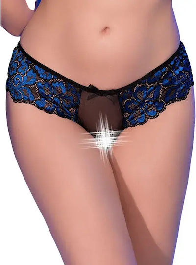 Schrittfreies Spitze Unterwäsche Cr4712 XL Schwarzes Blau