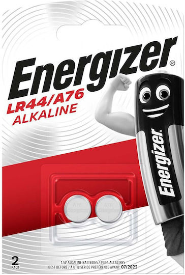 Energizer A76 Αλκαλικές Μπαταρίες Ρολογιών LR44 1.5V 2τμχ