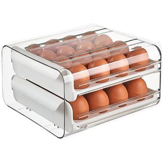 Suport pentru ouă Flippy cu două straturi capacitate 32 de ouă 23.5x21.5 cm plastic alb