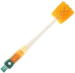 Perie De Curățare 5 În 1 Pentru Pahare Din Sticlă Sticle Perie Flippy Cu Mâner Lung Accesorii Curățare Paie Capace Ușor De Agățat 36x7x7cm Portocaliu-alb