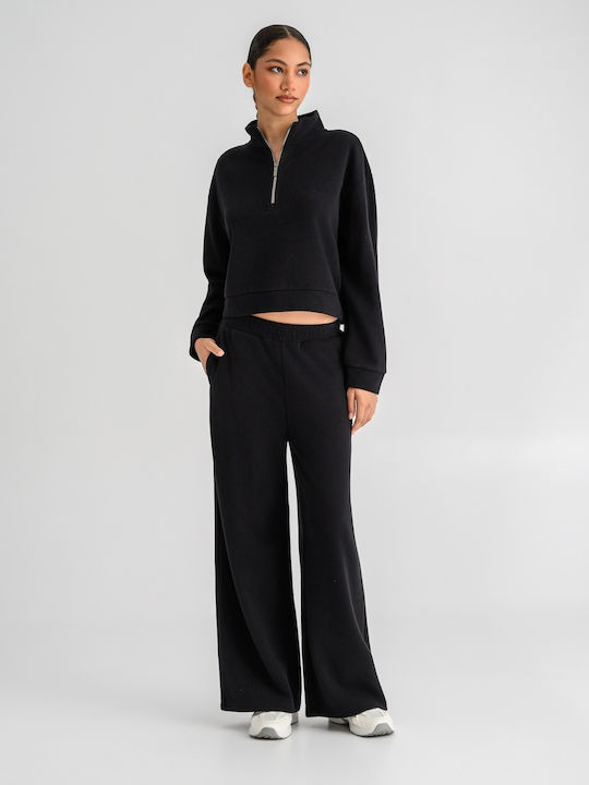 Pantaloni de trening cu pantaloni evazati Black