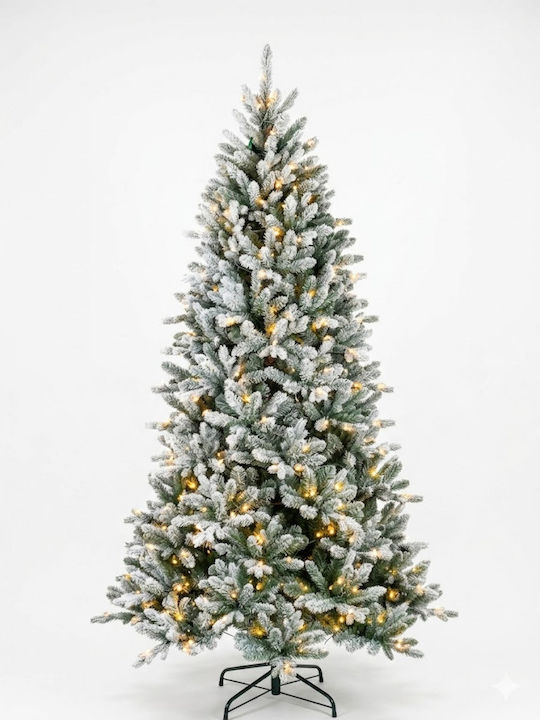 Weihnachtsbaum Dallas Schneeweiß 240cm mit LED-Beleuchtung
