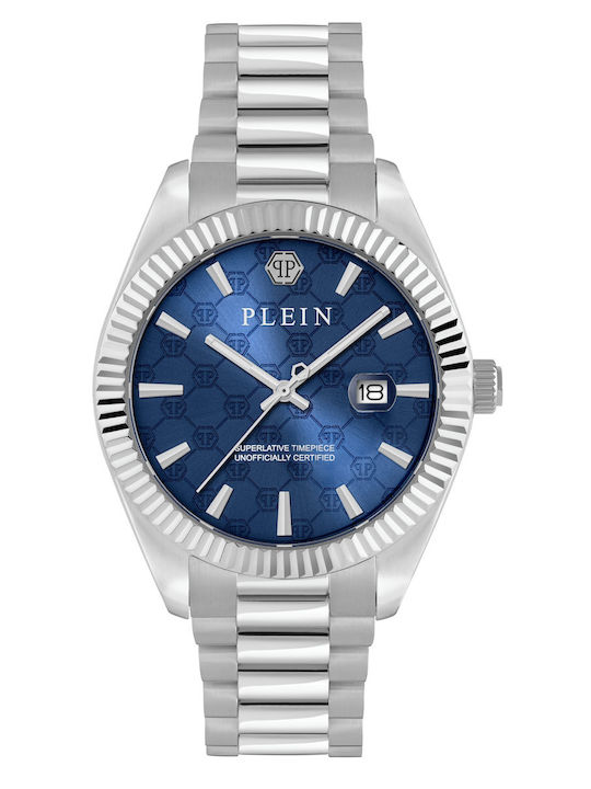 Philipp Plein Superlative Men's Battery Watch with Silver Steel Bracelet
