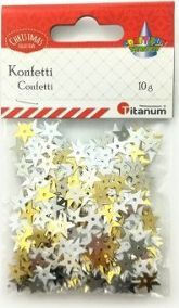 Titanum Confetti Stars 10mm Gold White Party Decorations 10g