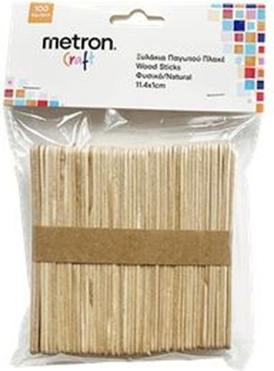 Metron Craft Chopsticks Tongue Depressors Natural 100 Pieces 114x10mm