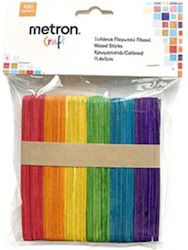 Metron Craft Ξυλάκια Χειροτεχνίας Γλωσσοπίεστρα Χρωματιστά 100τεμ 114x10mm Metron Craft Ξυλάκια Χειροτεχνίας Γλωσσοπίεστρα Χρωματιστά 100τεμ 114x10mm