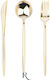 Set Reusable Gold Cutlery 18 Pieces