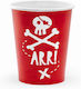 Red Pirate Party Glasses 6 Pieces