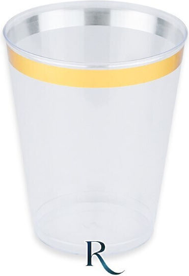 6 Бройки Многократни Чаши Tumbler 300 Cc Кристално Златни