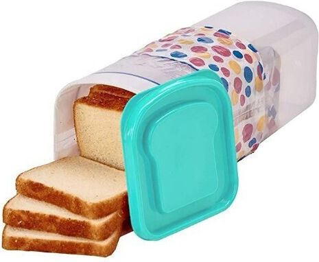 Cutie de pâine cu capac din plastic albastră 34x13x13cm