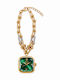 Ieke Womens Battery Watch With Gold Green Metal Bracelet