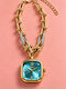 Ieke Womens Battery Watch With Gold Turquoise Metal Bracelet