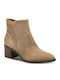 Damen Lederstiefeletten Beige