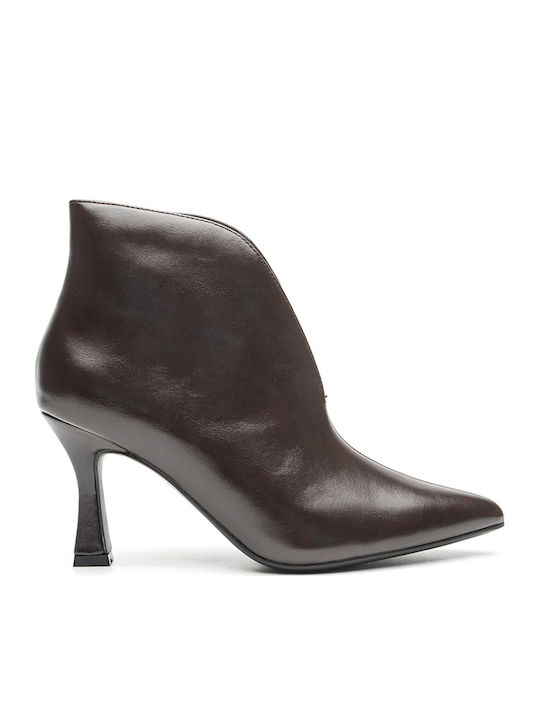 Women's Ankle Boots with High Heel Brown