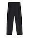 Damen Stoffhose in Gerade Bein Stil Schwarz