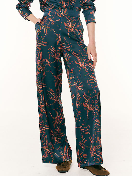 Forel Damen Satin-Hose mit Gummiband Mehrfarbig