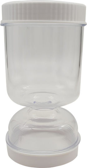 Vază Utilizare Generală Cu Capac Plastic Alb 9x9x18cm