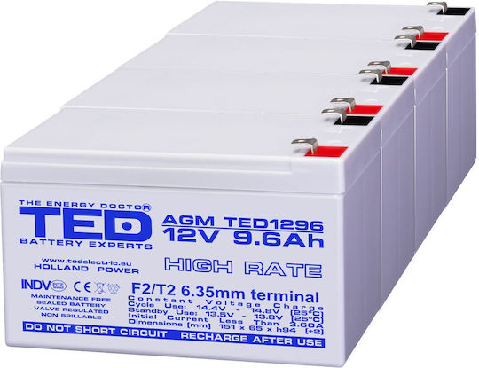 Battery Pack Compatible Apc Rbc57 48v 9.6ah 4x12v Ted Electric