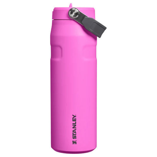 Stanley Iceflow Μπουκάλι Θερμός Ανοξείδωτο 700ml Ροζ με Καλαμάκι