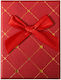 Bow & Christmas Gift Box Red 9x2x7cm