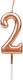 Lumânare De Tort Flippy Număr 2 Design Petrecere 4.5 X 2.5 Cm Parafină Rose Gold