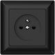 Duwi Single Walled Power Socket with Lid Black