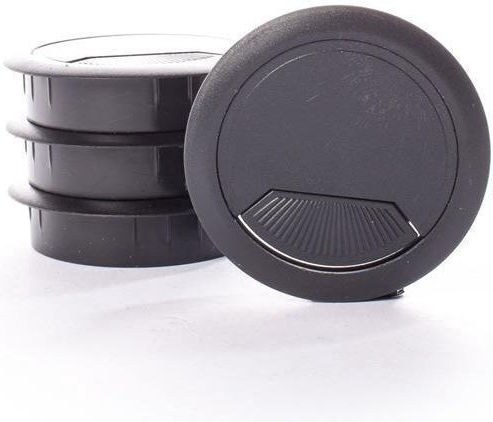 Adax Einzeln Steckdose mit Deckel Schwarz 4 Stück