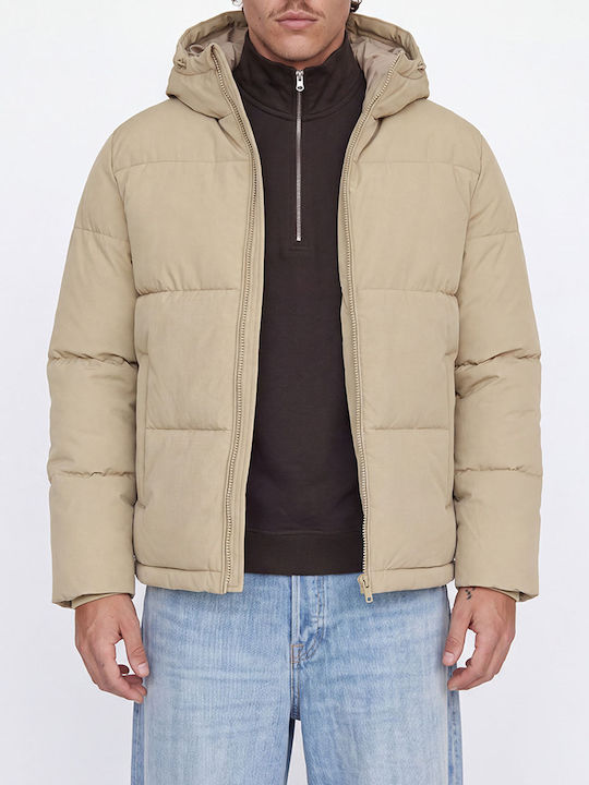 Jack & Jones Μπουφάν Puffer Αδιάβροχο Biege