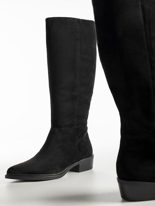 Bozikis Suede Women's Boots Black X27-310-6502-...