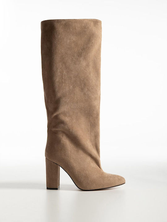 Bozikis Suede Γυναικείες Μπότες με Ψηλό Τακούνι...