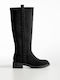 Wildleder Damenstiefel Schwarz X27-308-JW256-MAUR