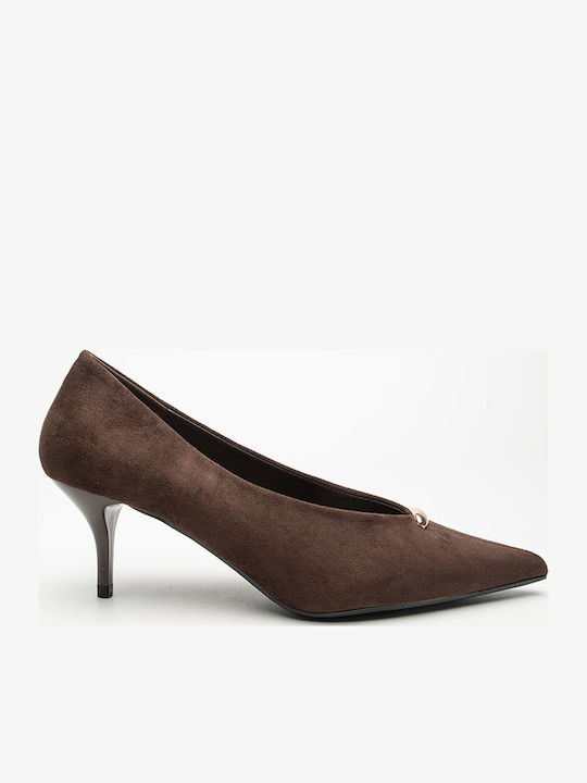 Suede Γόβες Καφέ
